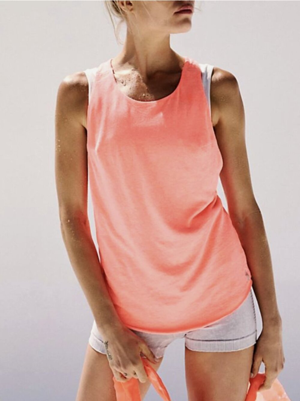Free People We The Free Hot Watermelon Exhale Racerback Soft Tank